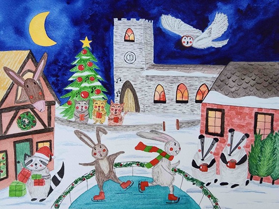 Christmas village scene