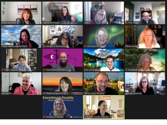 Zoom meeting for Josephine Corder's UA Award for Excellence